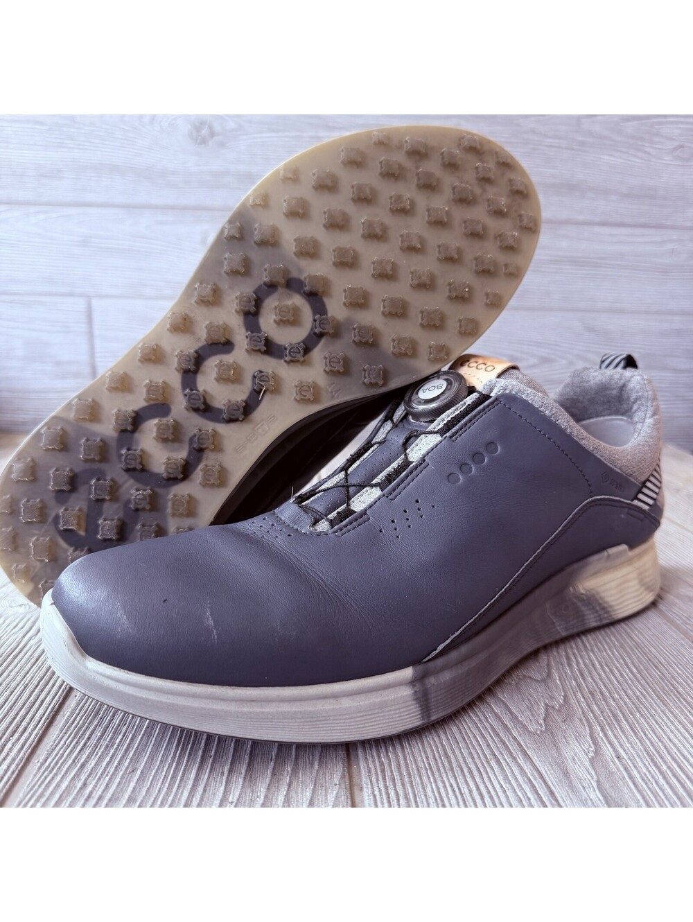 ECCO Biom Hybrid Golf Shoes BOA Gore-Tex Leather Gray Spikeless Men’s 10 10.5